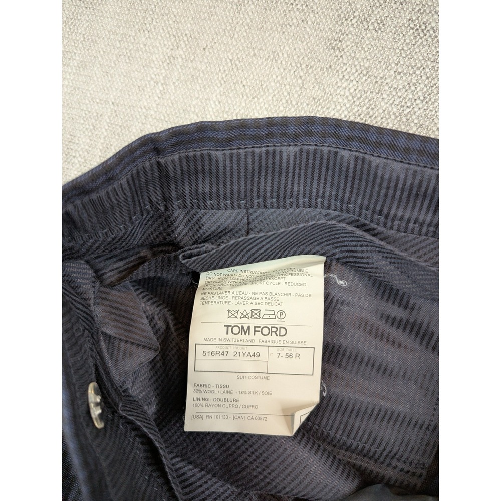 Tom Ford Dress Pants Mens 7-56R (36X29) Check Silk Wool Side Adjusters Trousers - Picture 10 of 13